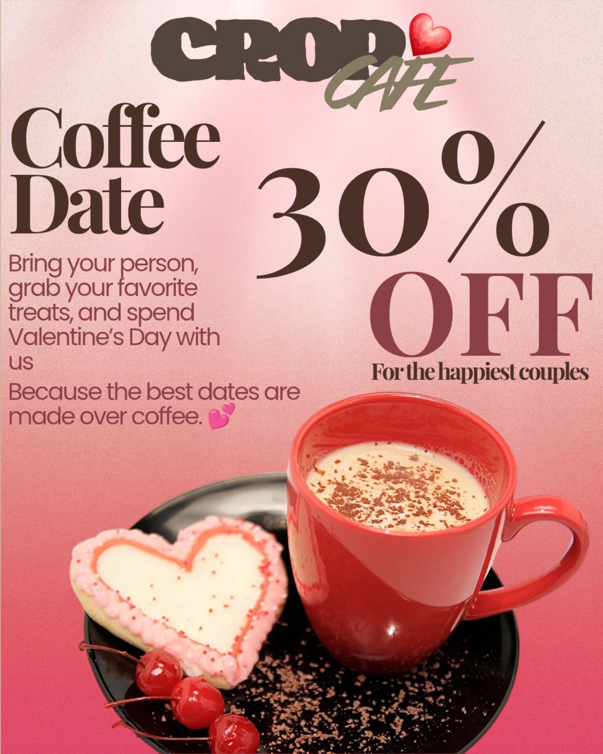 CROP CAFÉ Coffee Date promotional social media design