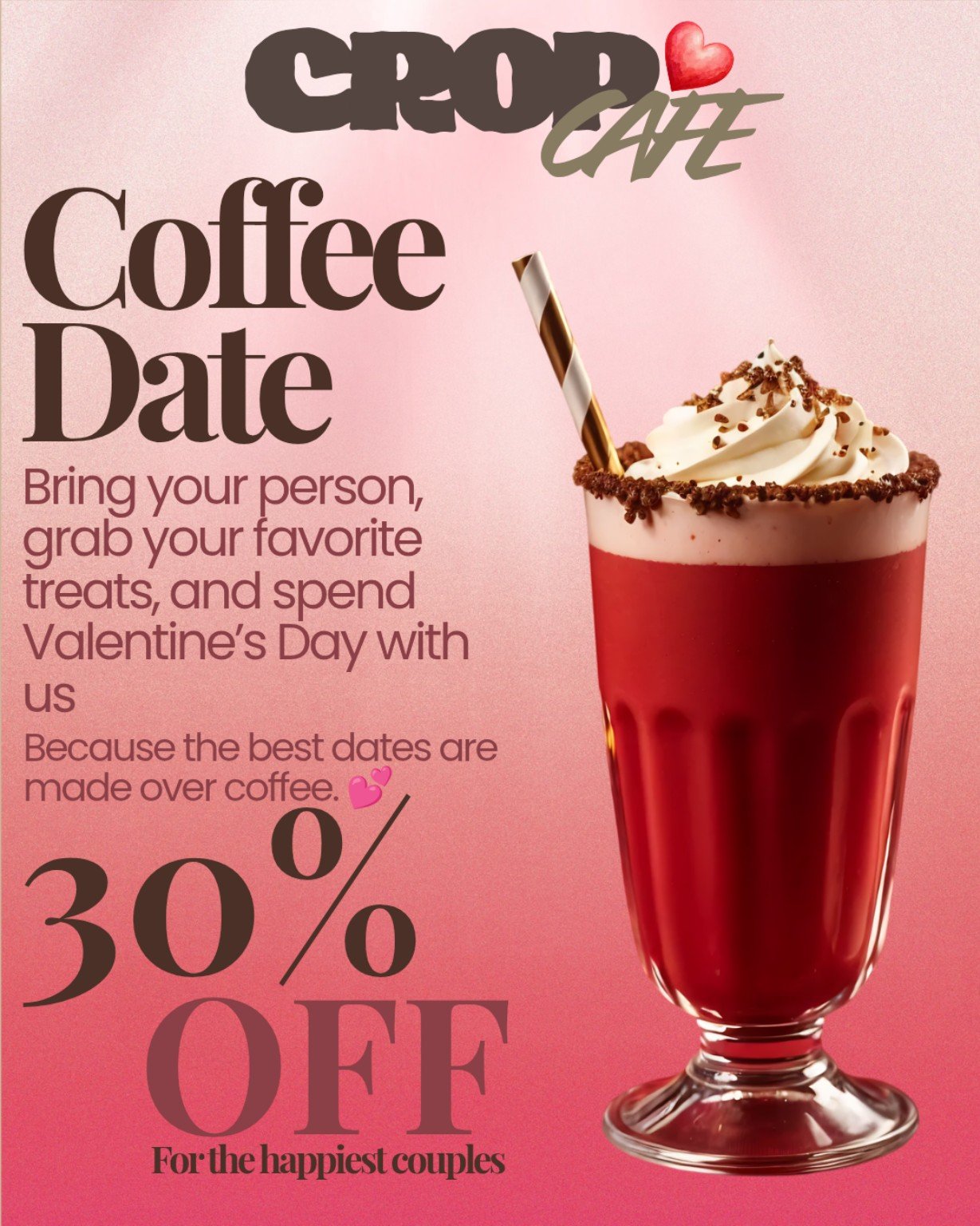 CROP CAFÉ product promotion design